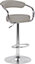 Zenith Kitchen Bar Stool, Chrome Footrest, Height Adjustable Swivel Gas Lift, Home Bar & Breakfast Barstool, Faux-Leather, Grey