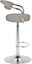 Zenith Kitchen Bar Stool, Chrome Footrest, Height Adjustable Swivel Gas Lift, Home Bar & Breakfast Barstool, Faux-Leather, Grey