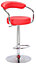 Zenith Kitchen Bar Stool, Chrome Footrest, Height Adjustable Swivel Gas Lift, Home Bar & Breakfast Barstool, Faux-Leather, Red
