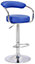 Zenith Kitchen Bar Stool, Chrome Stem & Footrest, Height Adjustable Swivel Gas Lift, Breakfast Bar & Home Barstool, Blue