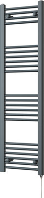 Zennor - Anthracite Electric Towel Rail H1400mm x W400mm Straight 400w Standard