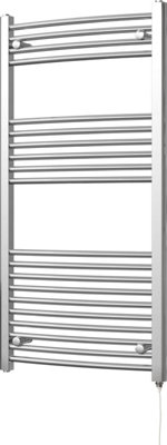 Zennor - Chrome Electric Towel Rail H1200mm x W600mm Curved 300w Standard