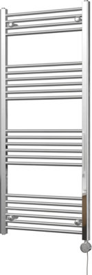 Zennor - Chrome Electric Towel Rail H1400mm x W600mm Straight 300w Thermostatic