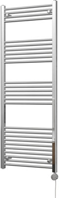 Zennor - Chrome Electric Towel Rail H1600mm x W600mm Straight 600w Thermostatic