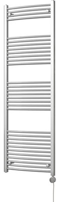 Zennor - Chrome Electric Towel Rail H1800mm x W600mm Curved 600w Thermostatic