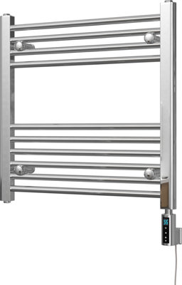 Zennor - Chrome Electric Towel Rail H600mm x W600mm Straight 300w Thermostatic WIFI