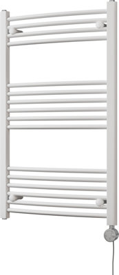 Zennor - White Electric Towel Rail H1000mm x W600mm Curved 600w Thermostatic