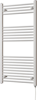 Zennor - White Electric Towel Rail H1200mm x W600mm Straight 500w Standard