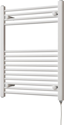 Zennor - White Electric Towel Rail H800mm x W600mm Straight 300w Standard
