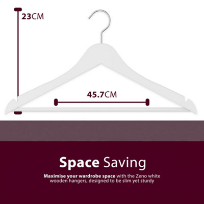 ZENO 20 Pack Wooden Coat Hangers - 360 Degree Rotatory Hook Hangers For ...