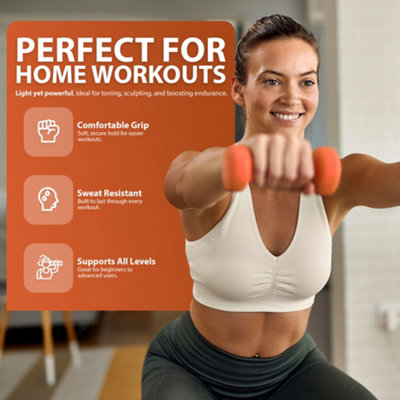 ZENO Dumbbells Set of 2 - Dumbbells for Women - Hexagon Neoprene ...