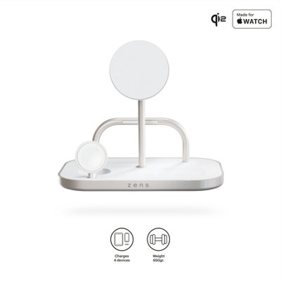 Zens 4-in-1 Wireless Charger (incl. Wall Charger) - white