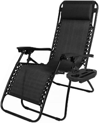 Zero Gravity Garden Chair Outdoor Reclining Sun Lounger Portable Beach Recliner