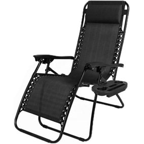 Zero Gravity Garden Chair Outdoor Reclining Sun Lounger Portable Beach Recliner