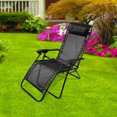 Zero Gravity Reclining Folding Garden Chair - Black