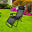 Zero Gravity Reclining Folding Garden Chair - Black