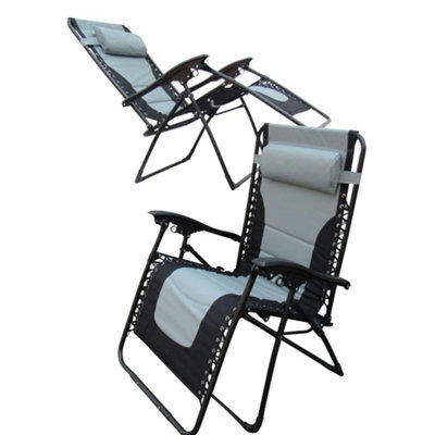 Zero Gravity Sun Lounger X2 (Chair Recliner Outdoor Padded Folding Reclining Lawn)
