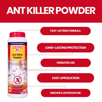 Zero In Ant Killer Powder 450g x 2 Pack Fast-Acting Long-Lasting ...