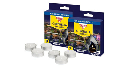 Zero In Citronella Tea Lights 18 pack x 2