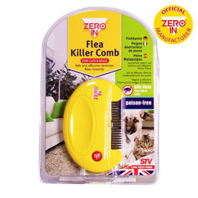 Zero In Flea Killer Comb - Electric Flea & Tick Comb for Use on Cats and Dogs