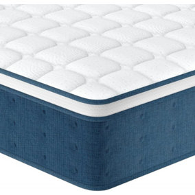 Zero Pressure Memory Foam and Individually Wrapped Spring Hybrid Mattress with Soft Silver Ions Knitted Fabric-King