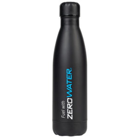 ZeroWater Black 500ml Stainless Steel Bottle