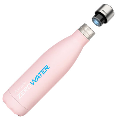 ZeroWater Pink 500ml Steel Bottle with 20mW Pro UVC Cap DIY at B&Q