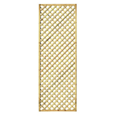 Zest 3 x Hillside Diamond Wooden Trellis 1.83m x 0.6m 2ft Garden Screen Support