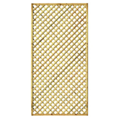 Zest 3 x Hillside Diamond Wooden Trellis 1.83m x 0.9m 3ft Garden Screen Support