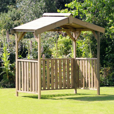Zest Ashton BBQ Shelter Wooden Garden Gazebo Arbour Canopy Roof - 3