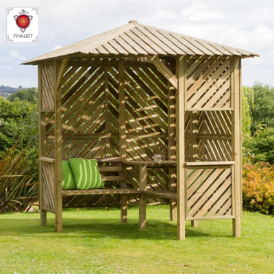 Zest Brighton Corner Arbour Wooden Garden Seat Bench Shelter Gazebo - 3