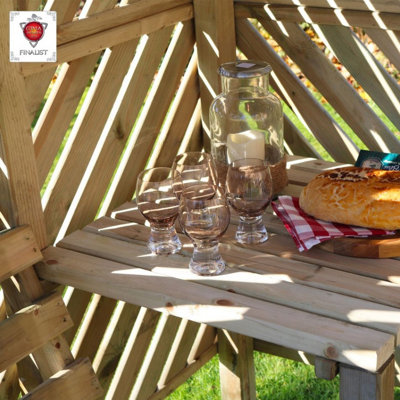 Zest Brighton Corner Arbour Wooden Garden Seat Bench Shelter Gazebo - 4