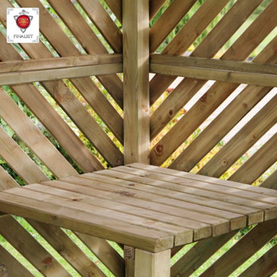 Zest Brighton Corner Arbour Wooden Garden Seat Bench Shelter Gazebo - 5