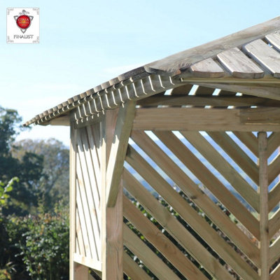 Zest Brighton Corner Arbour Wooden Garden Seat Bench Shelter Gazebo - 6