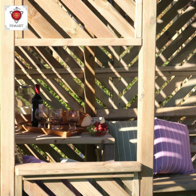 Zest Brighton Corner Arbour Wooden Garden Seat Bench Shelter Gazebo - 7