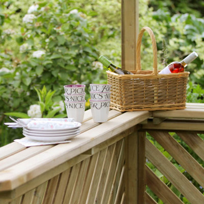 Zest Broxton Wooden Garden Gazebo Shelter Arbour Canopy Roof BBQ - 3