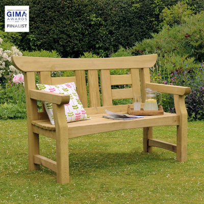Zest Cherry Blossom Wooden Garden Park Bench Seat 2 Seater Japanese Style - 3