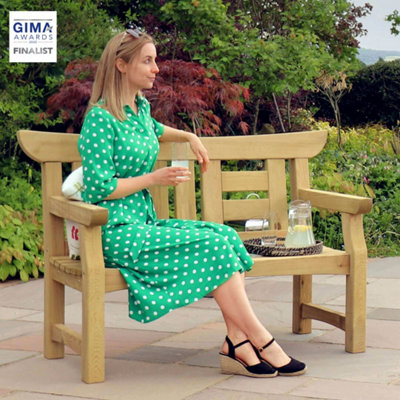 Zest Cherry Blossom Wooden Garden Park Bench Seat 2 Seater Japanese Style