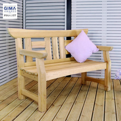 Zest Cherry Blossom Wooden Garden Park Bench Seat 2 Seater Japanese Style - 5