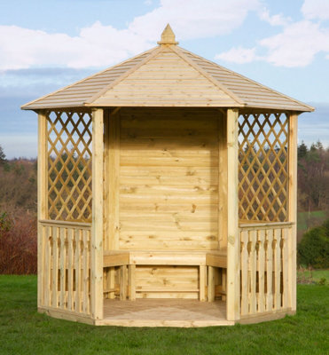 Zest Clifton Wooden Garden Gazebo Shelter Arbour Pagoda Canopy Roof - 3