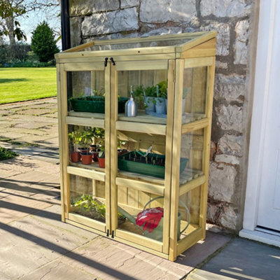 Zest Compact Botanical Wooden Greenhouse Growhouse Cold Frame Planter