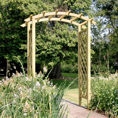 Zest Daria Trellis Wooden Garden Arch Pergola Plant Support FSC Wood