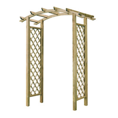 Zest Daria Trellis Wooden Garden Arch Pergola Plant Support FSC Wood - 6