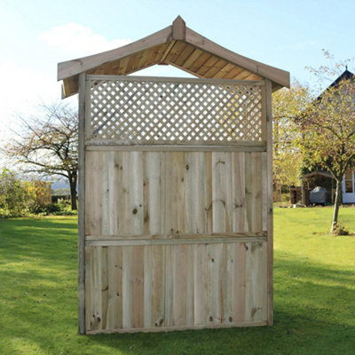 Zest Dorset Arbour Wooden Garden Seat & Storage Box Trellis Sides & Cover Black - 7