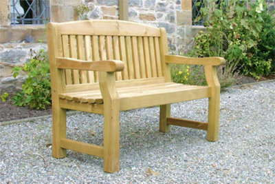 Zest Emily Wooden 2 Seater Bench Garden Patio Park Pub Chair Seat 4ft & Cover - 5