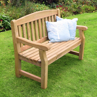 Zest Emily Wooden 2 Seater Bench Garden Patio Park Pub Chair Seat 4ft & Cover - 6