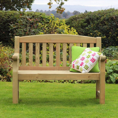 Zest Emily Wooden 2 Seater Bench Garden Patio Park Pub Chair Seat 4ft - 4