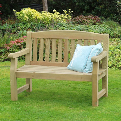 Zest Emily Wooden 2 Seater Bench Garden Patio Park Pub Chair Seat 4ft - 6