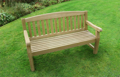 Zest Emily Wooden 3 Seater Bench Garden Patio Park Pub Chair Seat 5ft & Cover - 4