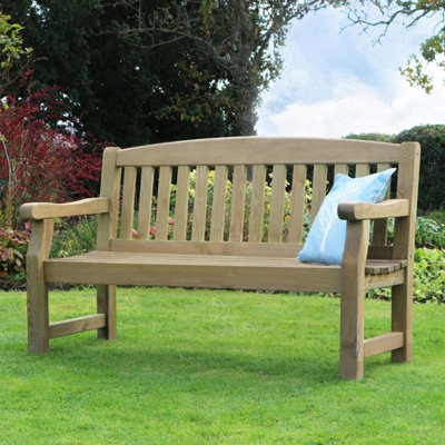 Zest Emily Wooden 3 Seater Bench Garden Patio Park Pub Chair Seat 5ft - 3